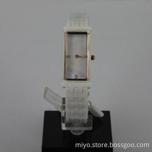 Rectangle Ceramic Watch with Embossed Pattern Dial, Japan Movement, Fancy, Stylish and Nice
